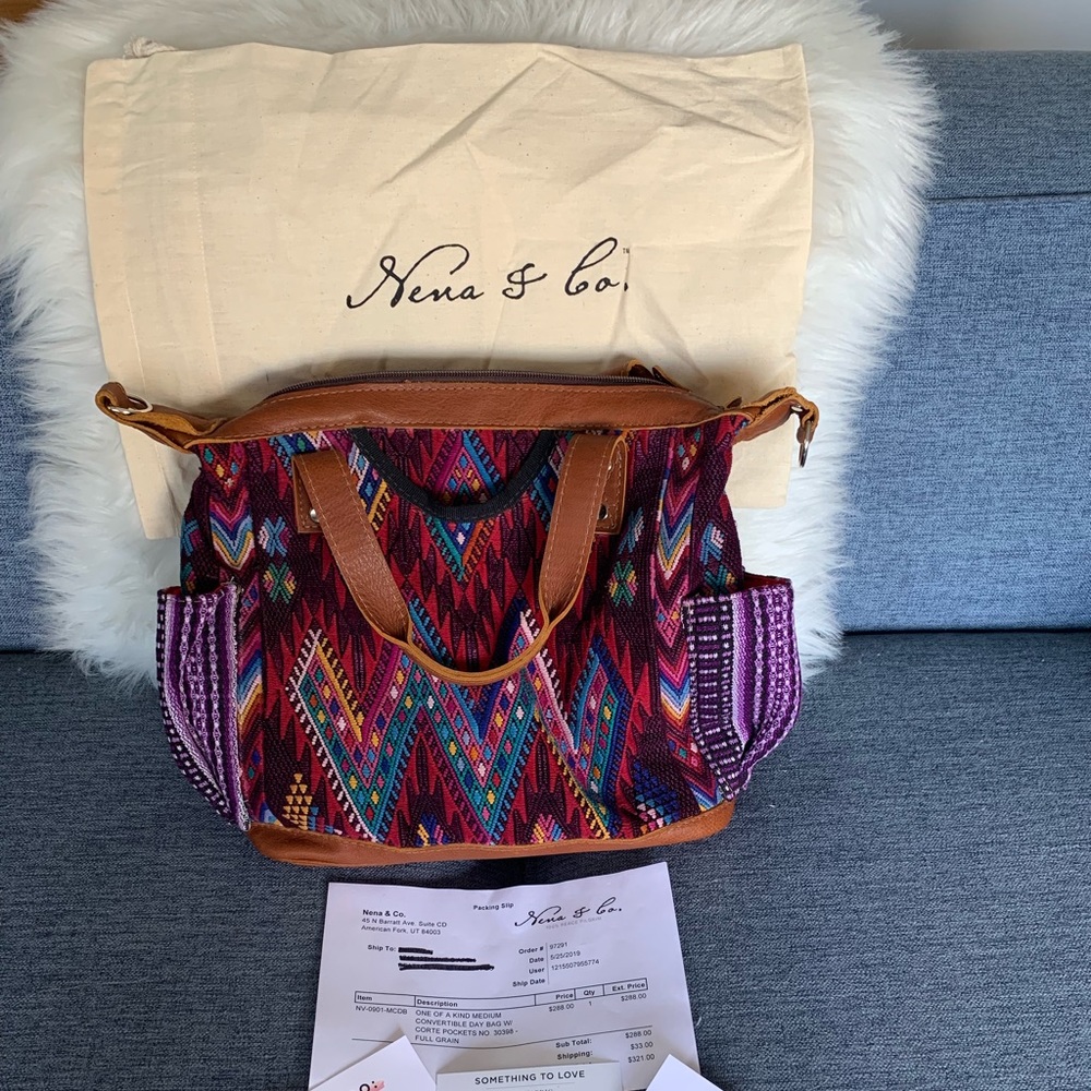 Nena & Co Leather Medium Convertible Day Bag NEW